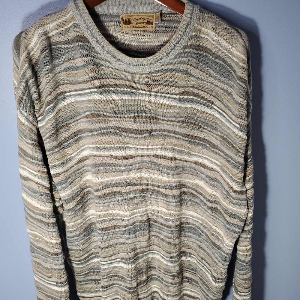Vintage Shenandoah Grandpa  Sweater Knit L made in USA